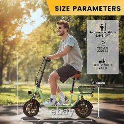 500W Electric Scooter With Seat & Carry Basket 35KM Long Range Foldable E-Scooter