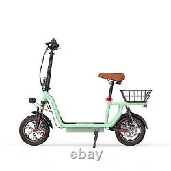 500W Electric Scooter With Seat & Carry Basket 35KM Long Range Foldable E-Scooter