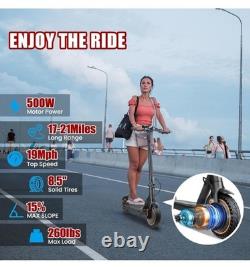 500W Electric Scooter for Adults, 20MPH, 21Mi Range, Foldable with App & Brakes
