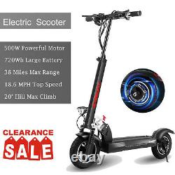 500W Foldable Electric Scooter for Adults, Max Range 38 Miles 36V 20Ah Battery