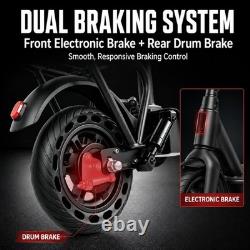 500W Folding Scooter with Seat & Basket for Adult, Dual Suspension E-Scooter