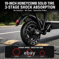500W Folding Scooter with Seat & Basket for Adult, Dual Suspension E-Scooter