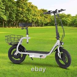 500W Motor Adults Electric Scooter Seat 285MPH Folding Commuter E-Scooter eBike