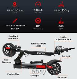 500W Motor Adults Electric Scooter with Seat 27MPH Folding E-Scooter Commuter