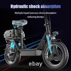 500w Adult Electric Scooter with Trunk Top Speed Sport Folding Escooter Seat New