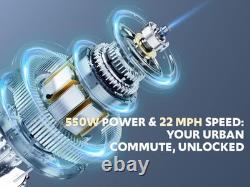 550W Electric Scooter Adult, Folding E-Scooter with Front Suspension, Max 19MPH