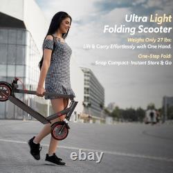 550W Front Suspension Electric Scooter Adults, 36V 10.5Ah Battery, Up to 19MPH