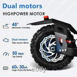 55 Miles Rang Adult Electric Scooter Dual Motor 5600W E Scooter 50 mph 60V30AH