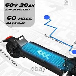 55 Miles Rang Adult Electric Scooter Dual Motor 5600W E Scooter 50 mph 60V30AH