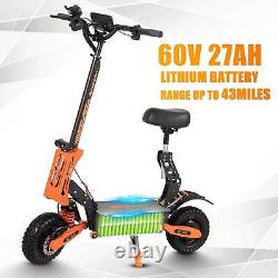 5600W 60V 27AH Foldable Electric Scooter Adult Dual Motor 11in Off-Road Tire