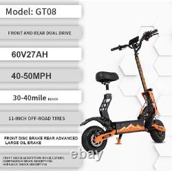 5600W 60V 27AH Foldable Electric Scooter Adult Dual Motor 11in Off-Road Tire