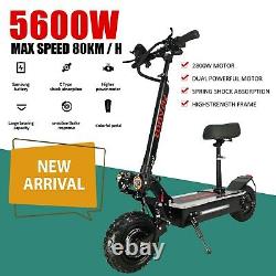 5600W 60V Foldable Electric Scooter Adult Dual Motor 11inch Turbo Off Road Tires