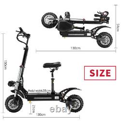 5600W Electric Scooter Adult with Seat 11in Fast Off-road Foldable E-Scooter