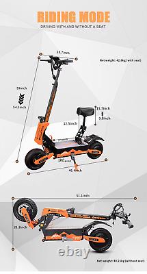 5600W Foldable Electric Scooter for Adult 60V 27AH off-road Dual Motor With Seat