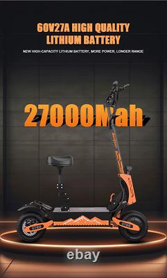 5600W Foldable Electric Scooter for Adult 60V 27AH off-road Dual Motor With Seat