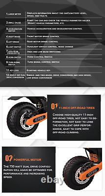5600W Foldable Electric Scooter for Adult 60V 27AH off-road Dual Motor With Seat