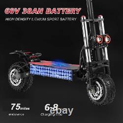 6000W 38AH 55 MPH Folding Electric Scooter Adult Dual Motor 11 Off Road Tire