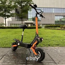 6000W 60V 30AH Foldable 50MPH Electric Scooter Dual Motor 11Inch Off-Road Tire