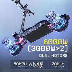 6000W Folding Dual Motor 60V 33A Adult Electric Scooter 11 Road Tire E-Scooter