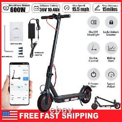 600W Adult Folding Electric Scooter 15.5MPH 20Mile HighSpeed Safe Urban Commuter