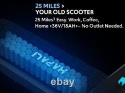 650W Double Suspension Electric Scooter Adults, 36V 18Ah Battery, Up to 22MPH