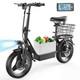 650W Peak Motor 14 Tire Electric Scooter with Seat Foldable 13/15Ah 25MPH