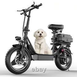 650w Adult Electric Scoote With Seat 14 Tire 48v 15ah 25mph 32miles Peak Motor