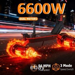 6600W Dual Motor Electric Scooter Adults, 11'' 56MPH E-Scooter With Seat /NFC /APP