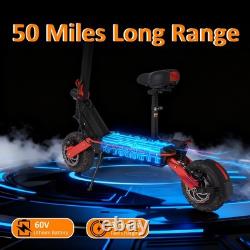 6600W Dual Motor Electric Scooter Adults, 11'' 56MPH E-Scooter With Seat /NFC /APP