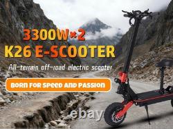 6600W Dual Motor Electric Scooter Adults, 11'' 56MPH E-Scooter With Seat /NFC /APP