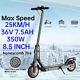 7.5ah Folding Electric Scooter 25km/h 350w Commuter Adult E-scooter Disc Brake