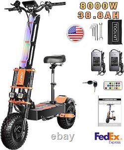 8000W 60V 38.8AH Foldable Electric Scooter Adult Dual Motor 14in Off-Road Tire