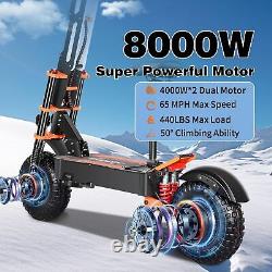 8000W 60V 38.8AH Foldable Electric Scooter Adult Dual Motor 14in Off-Road Tire