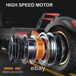 800W Electric Scooter Adult 25mph Folding E-Scooter 48V 10'' Off Road Waterproof