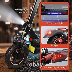 800W Electric Scooter Adult 25mph Folding E-Scooter 48V 10'' Off Road Waterproof