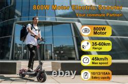 800W Electric Scooter Adult 25mph Folding E-Scooter 48V 10'' Off Road Waterproof