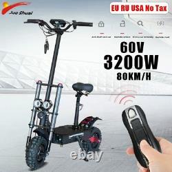 80KM/H Powerful Electric Scooters Adults 60V 3200W 11inch Off Road Fat tire Dual