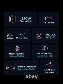 830w Electric Scooter + 43miles Long Range Fast Speed Adult Folding E-scooter
