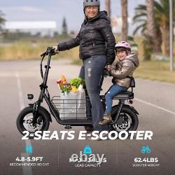 850W Electric Scooter withSeat for Pet and Adult up to 25 Miles 22MPH 330lbs Loads