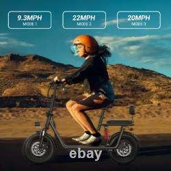 850W Peak Motor Adult Electric Scooter with Seat & Basket 22MPH 25 Miles Commuter
