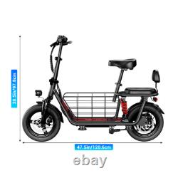 850W Peak Motor Adult Electric Scooter with Seat & Basket 22MPH 25 Miles Commuter