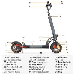 AOKDA A1 800W 28mph Folding Electric Scooter Adults E-Scooter Battery 48V 12.5Ah