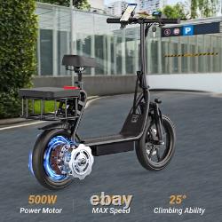 AOVOPRO 500W Adults Electric Scooter 28Mi Long Range 14'' Tires Folding With Seat
