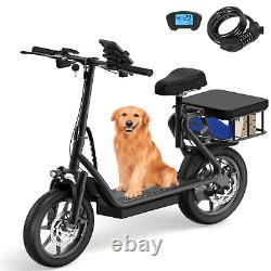 AOVOPRO 500W Electric Scooter Comfortable Seat & Storage Basket 28 Miles Range
