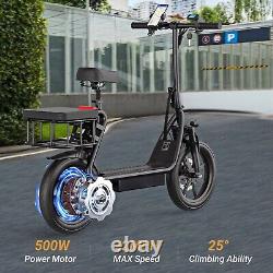 AOVOPRO 500W Electric Scooter Comfortable Seat & Storage Basket 28 Miles Range
