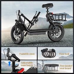 AOVOPRO 500W Electric Scooter Comfortable Seat & Storage Basket 28 Miles Range
