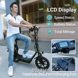AOVOPRO 500W Electric Scooter Comfortable Seat & Storage Basket 28 Miles Range