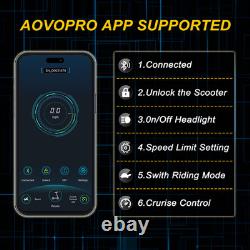 AOVOPRO AP07 Electric Scooter 10.5AH Dual Suspension Turn Signals Foldable 19MPH