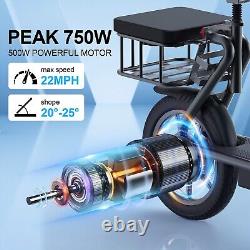 AOVOPRO ESBSPRO Electric Scooter Foldable withSeat, 500W 22.5Ah 22mph 49 Miles