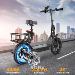 AOVOPRO ESBSPRO Electric Scooter with Seat, Commuter Foldable, 500W 22.5Ah 22mph